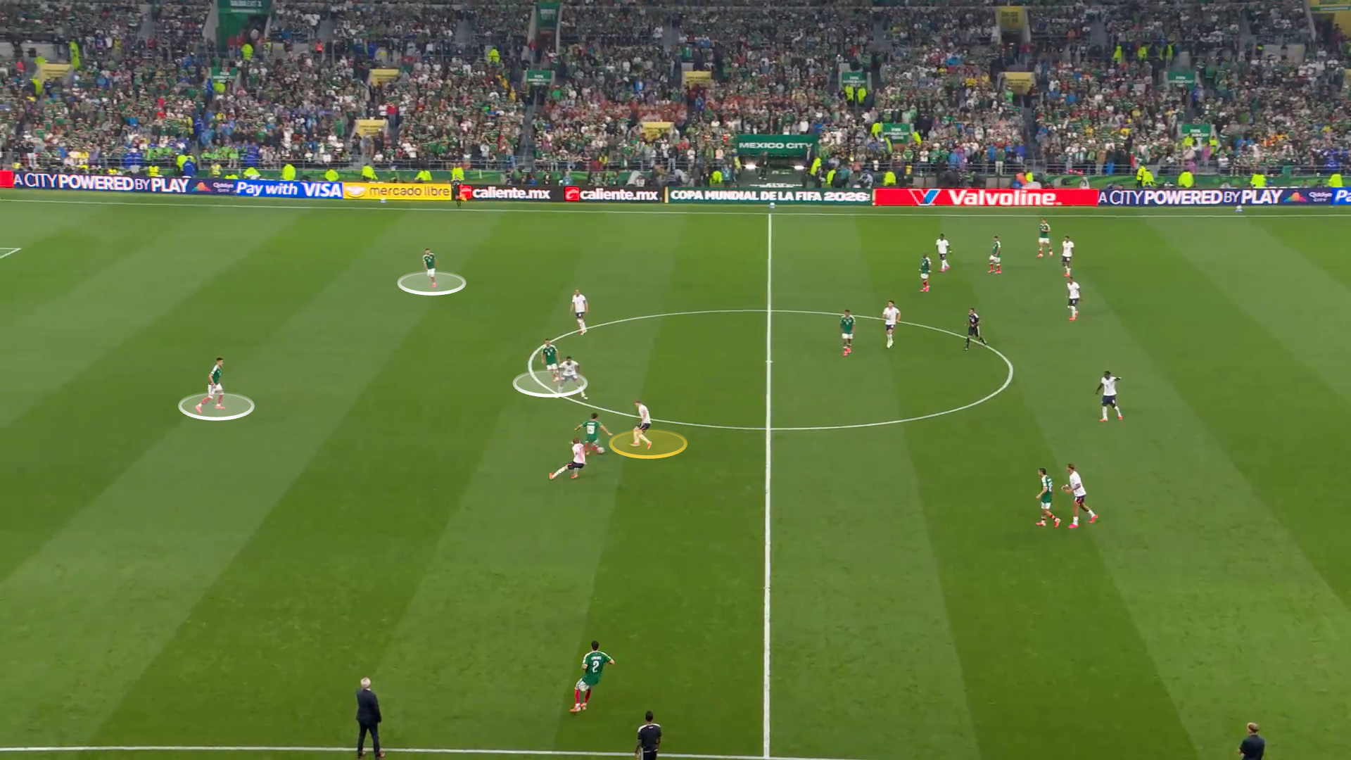 Screengrab showing Elliot Anderson's pressing in the lead-up to England's second goal