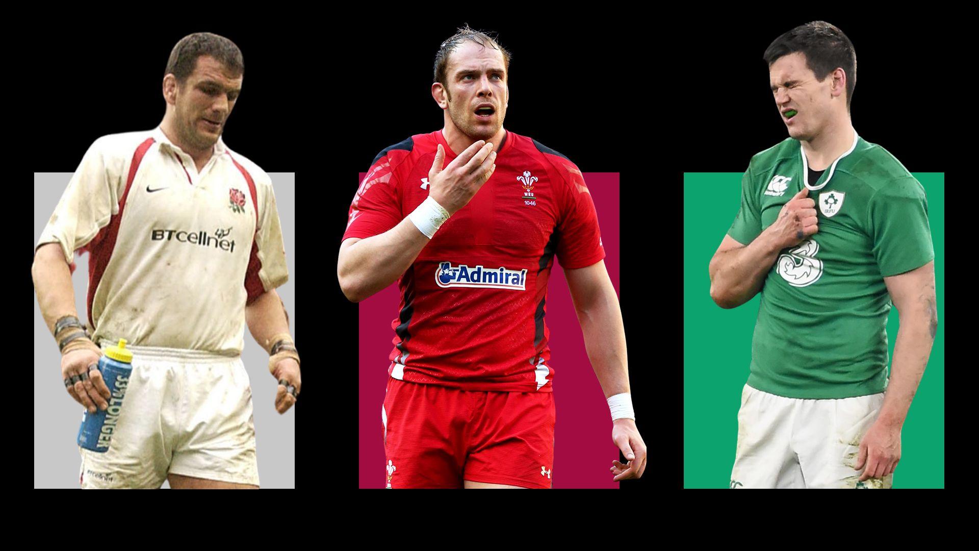 Martin Johnston, Alun Wyn Jones and Johnny Sexton