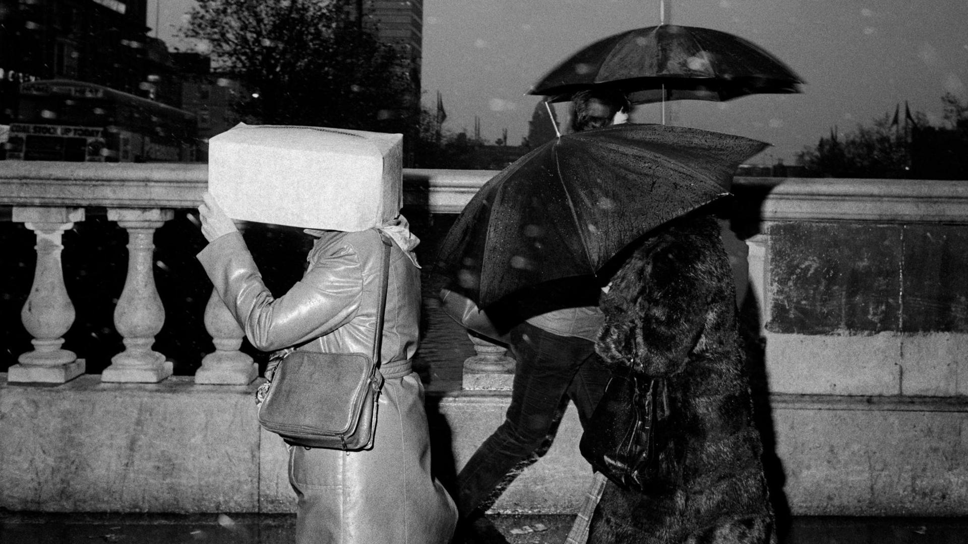 A photograph of O'Connell Bridge, Dublin, 1981, from 'Bad Weather'