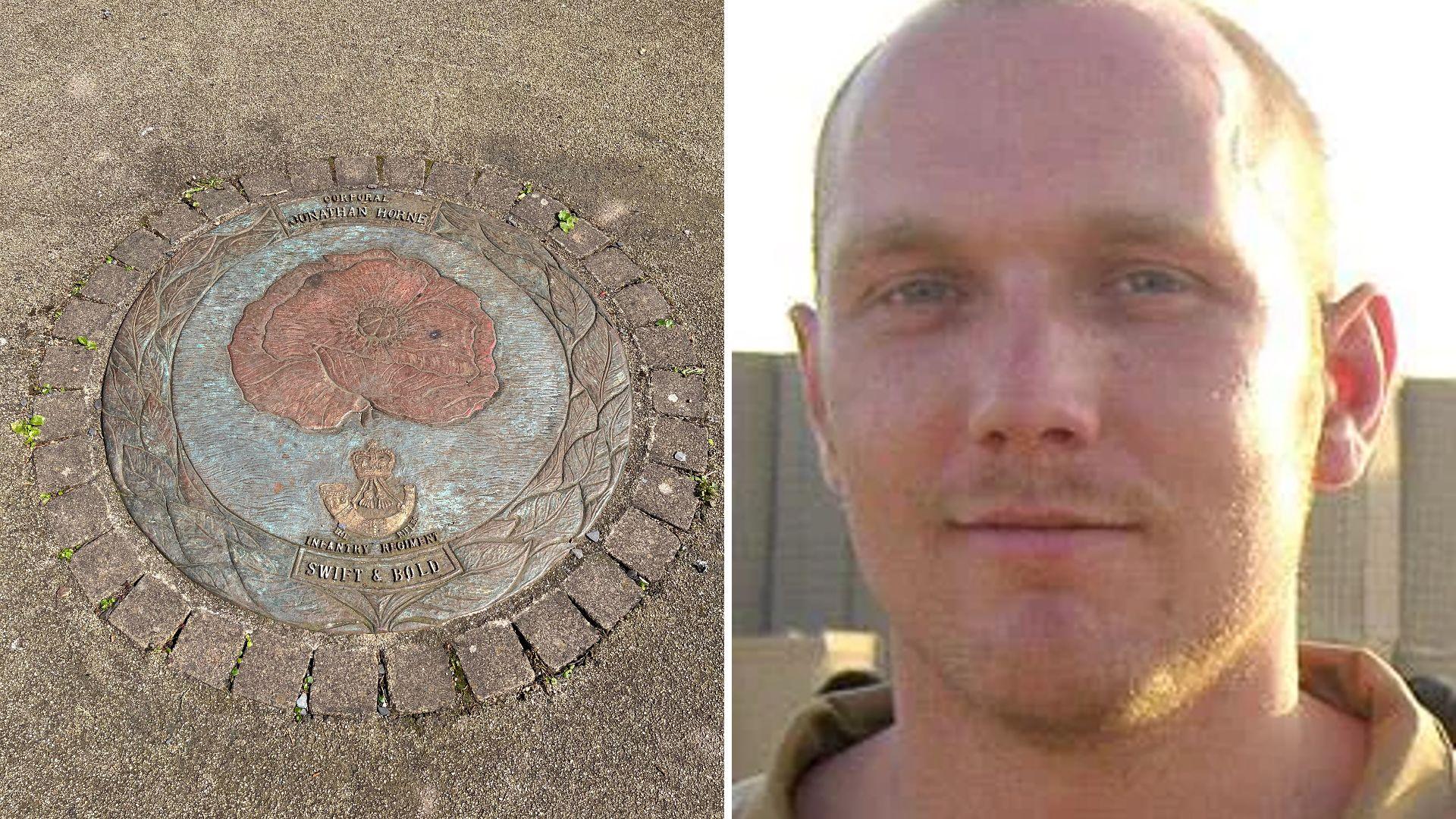 Walsall Arboretum memorial and Corporal Jonathan Horne