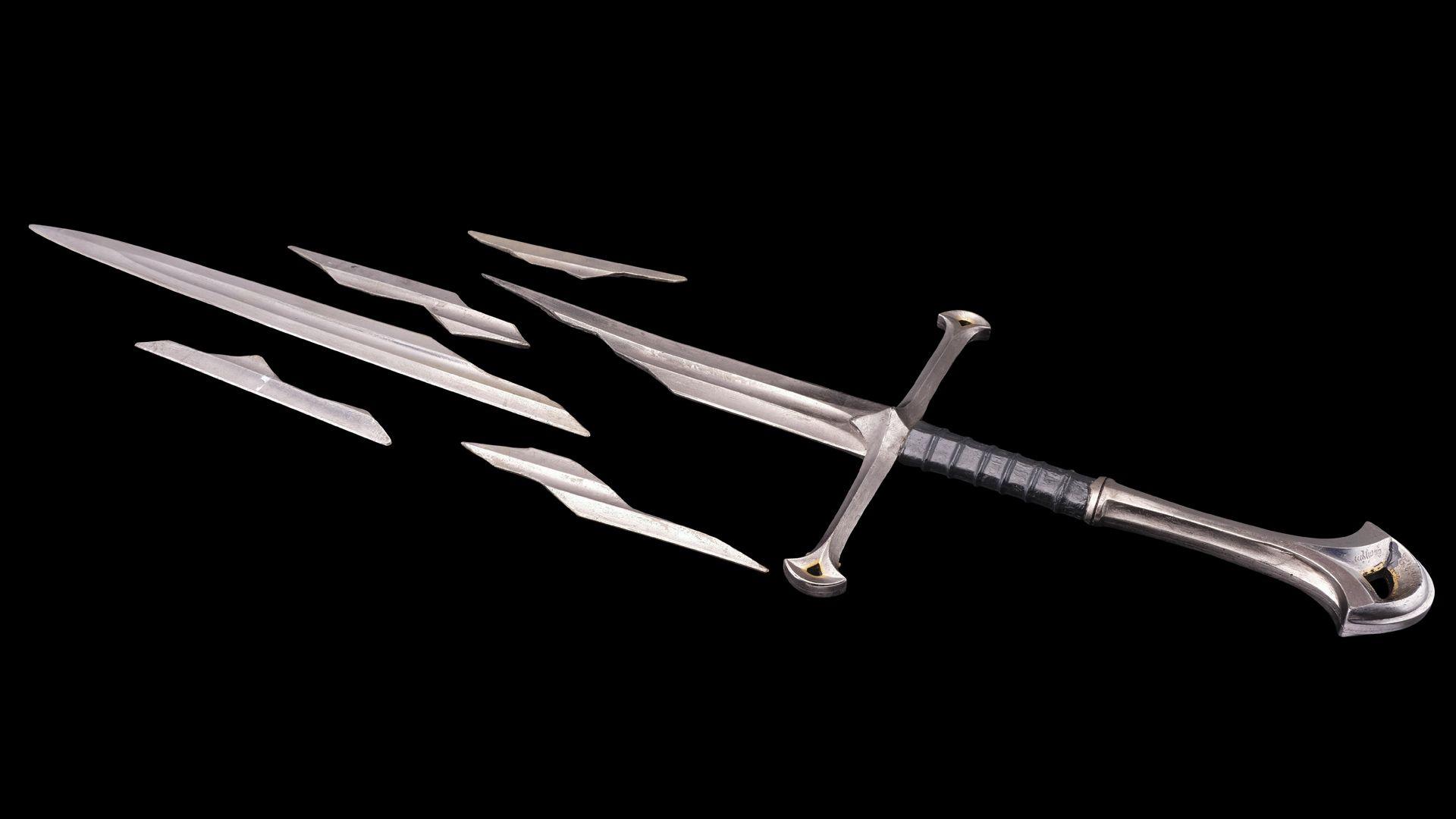 the pieces of Narsil the sword from the Lord of the Rings movie.