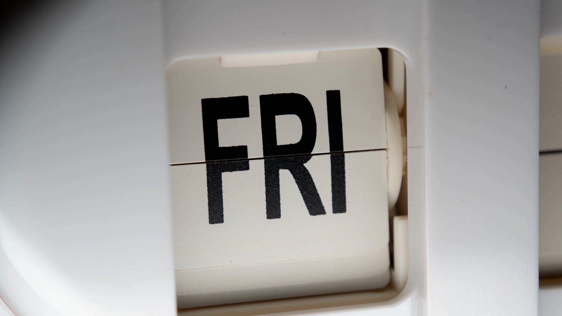 Friday on a clock