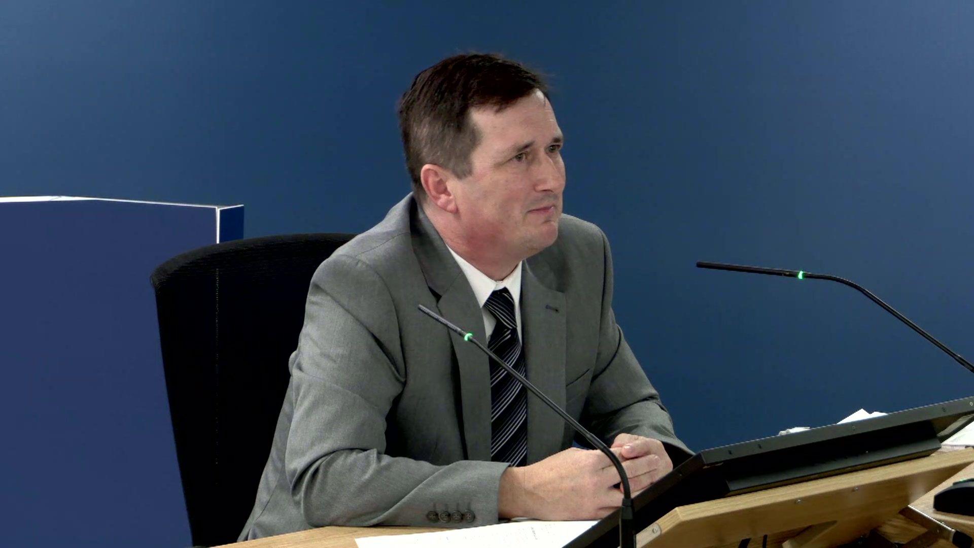 Picture of Mark Tilley giving evidence to the Covid inquiry