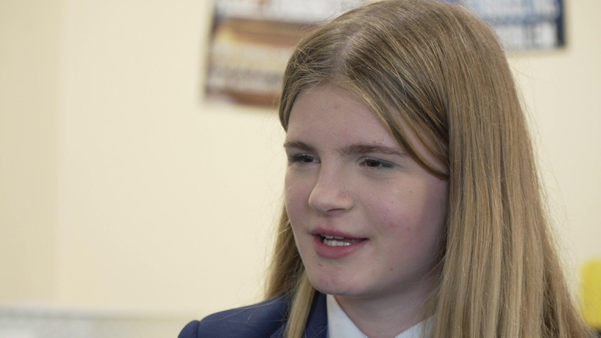 Girl in school uniform