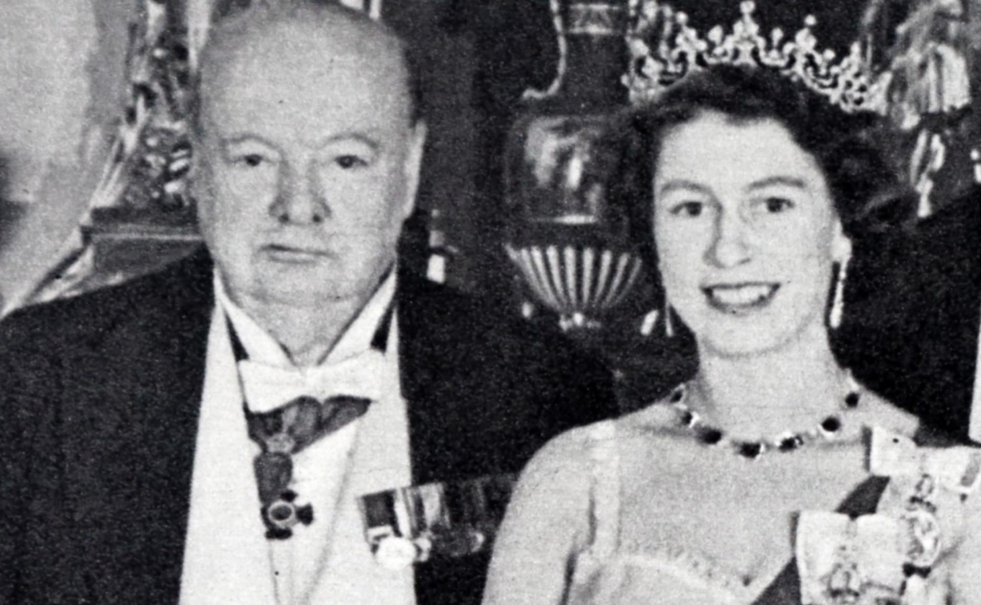 The Queen with famous British prime minister Winston Churchill in 1952.