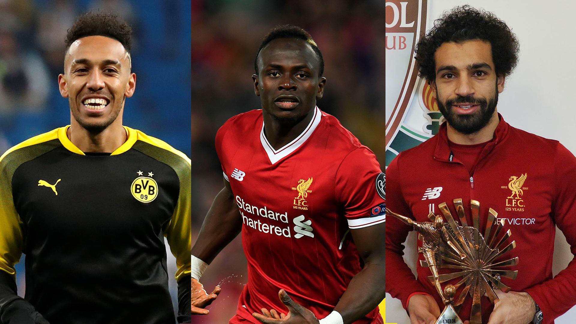 Pierre-Emerick Aubameyang, Sadio Mane and Mohamed Salah