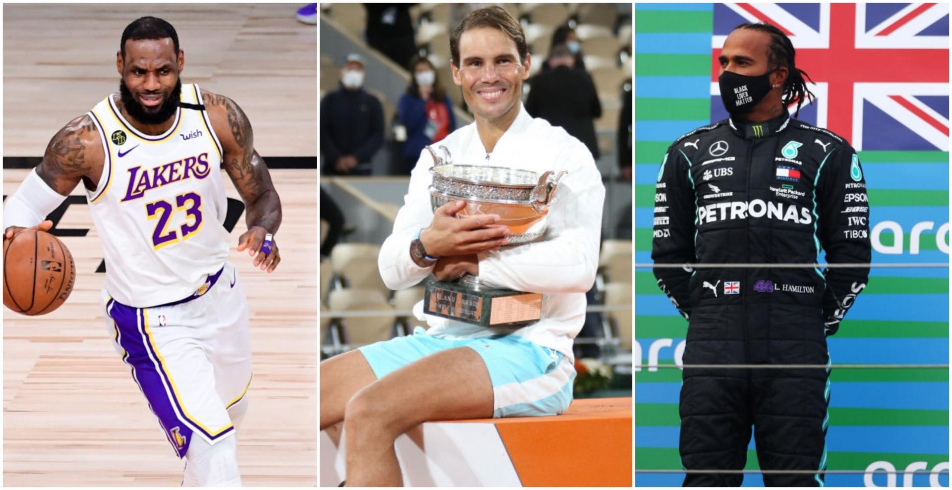 LeBron James, Rafael Nadal and Lewis Hamilton