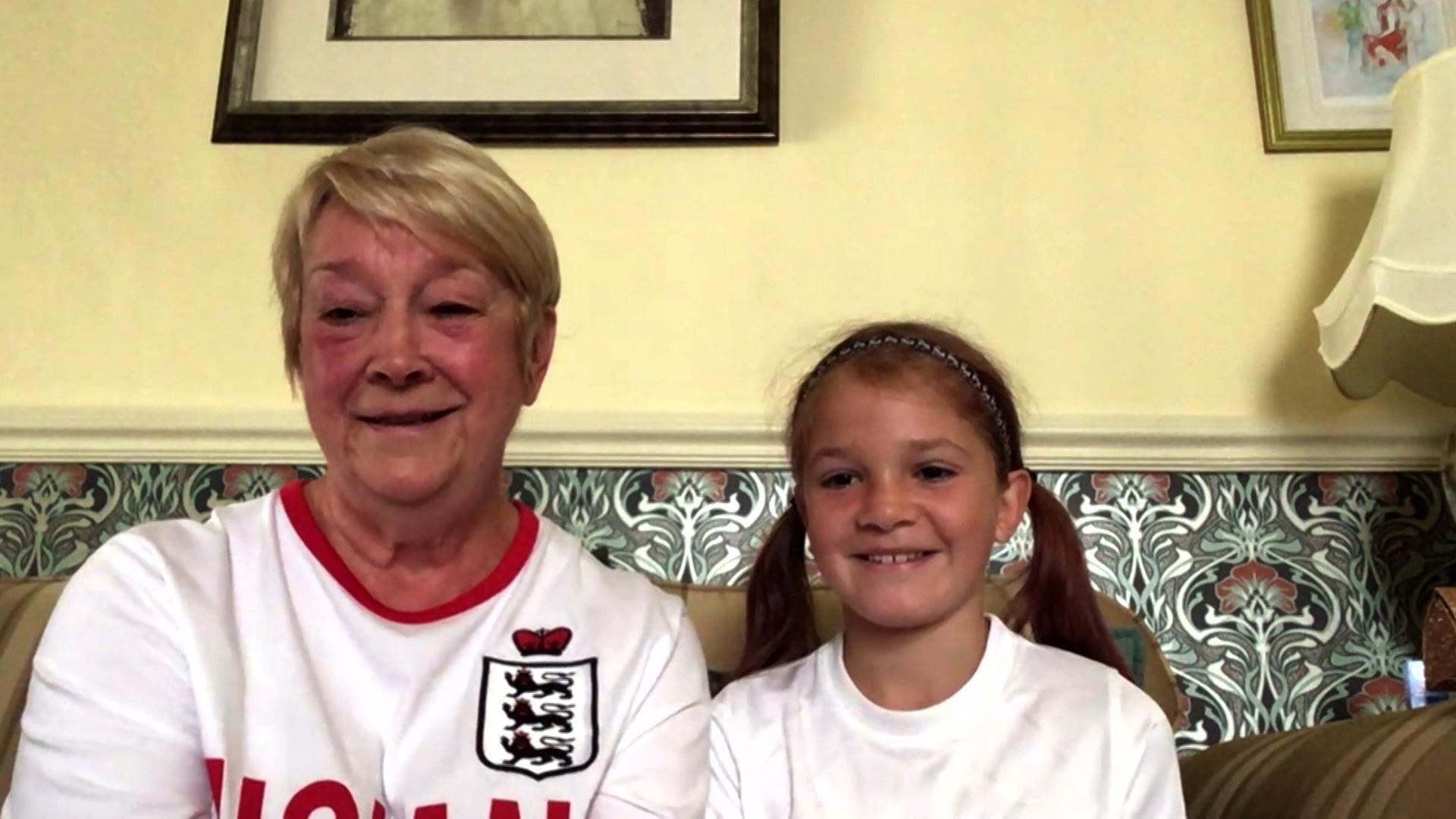 England fan Tess and her granny Susan