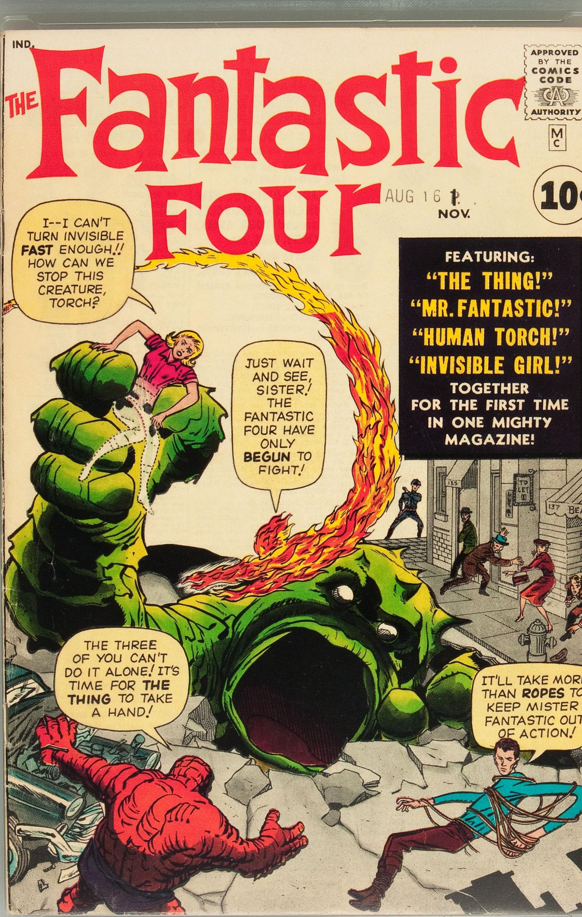 A rare first edition copy of the Fantastic Four, which introduced Invisible Woman to the world.