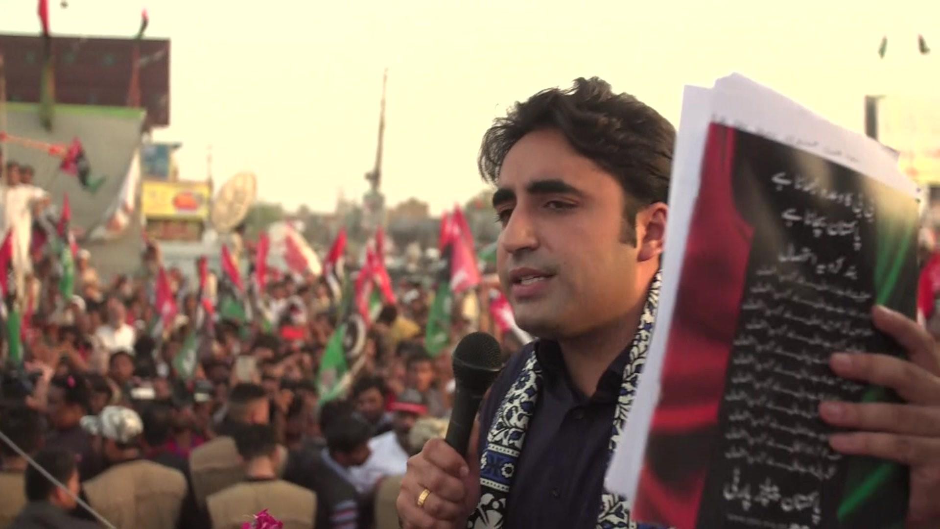 Bilawal Bhutto Zardari at election rally