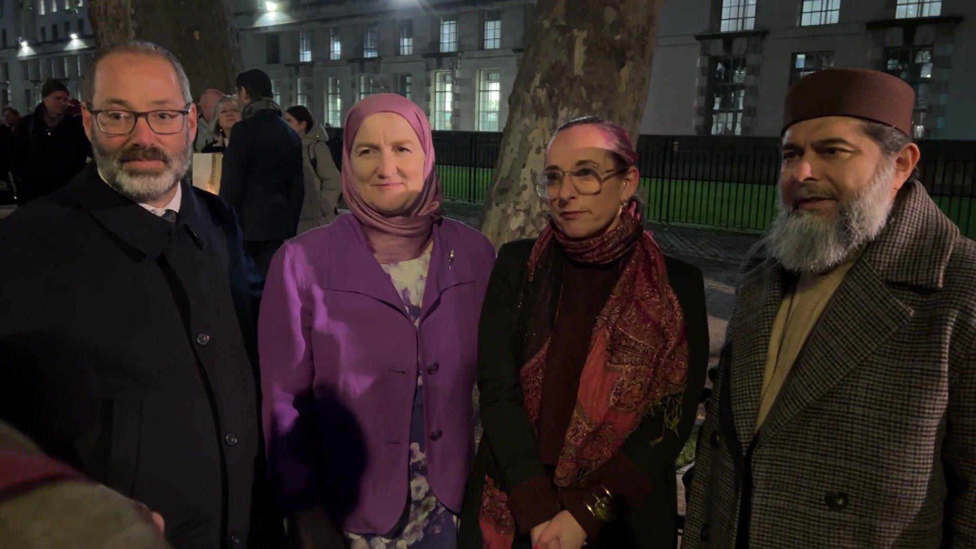 From left: Rabbi Josh Levy, Julie Siddiqi, Rabbi Charley Baginsky and Sheikh Ibrahim Mogra