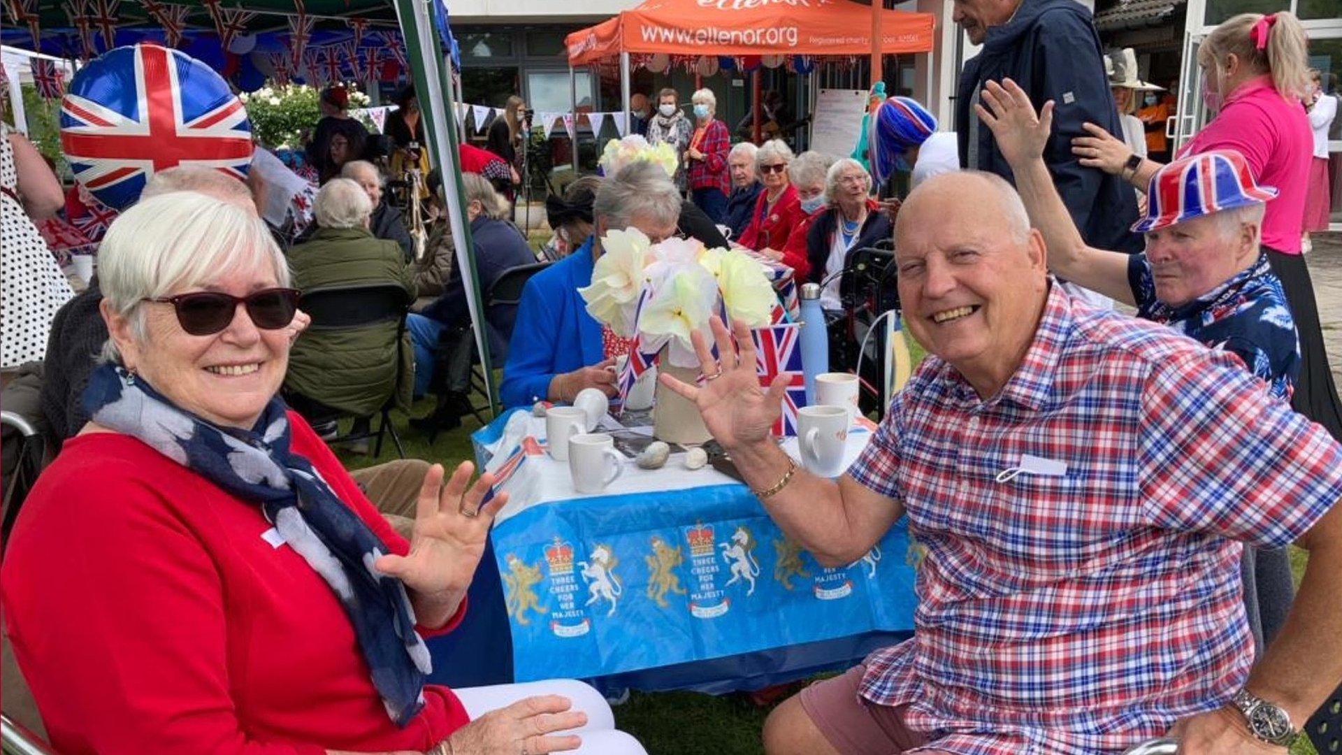 Residents celebrate a street party