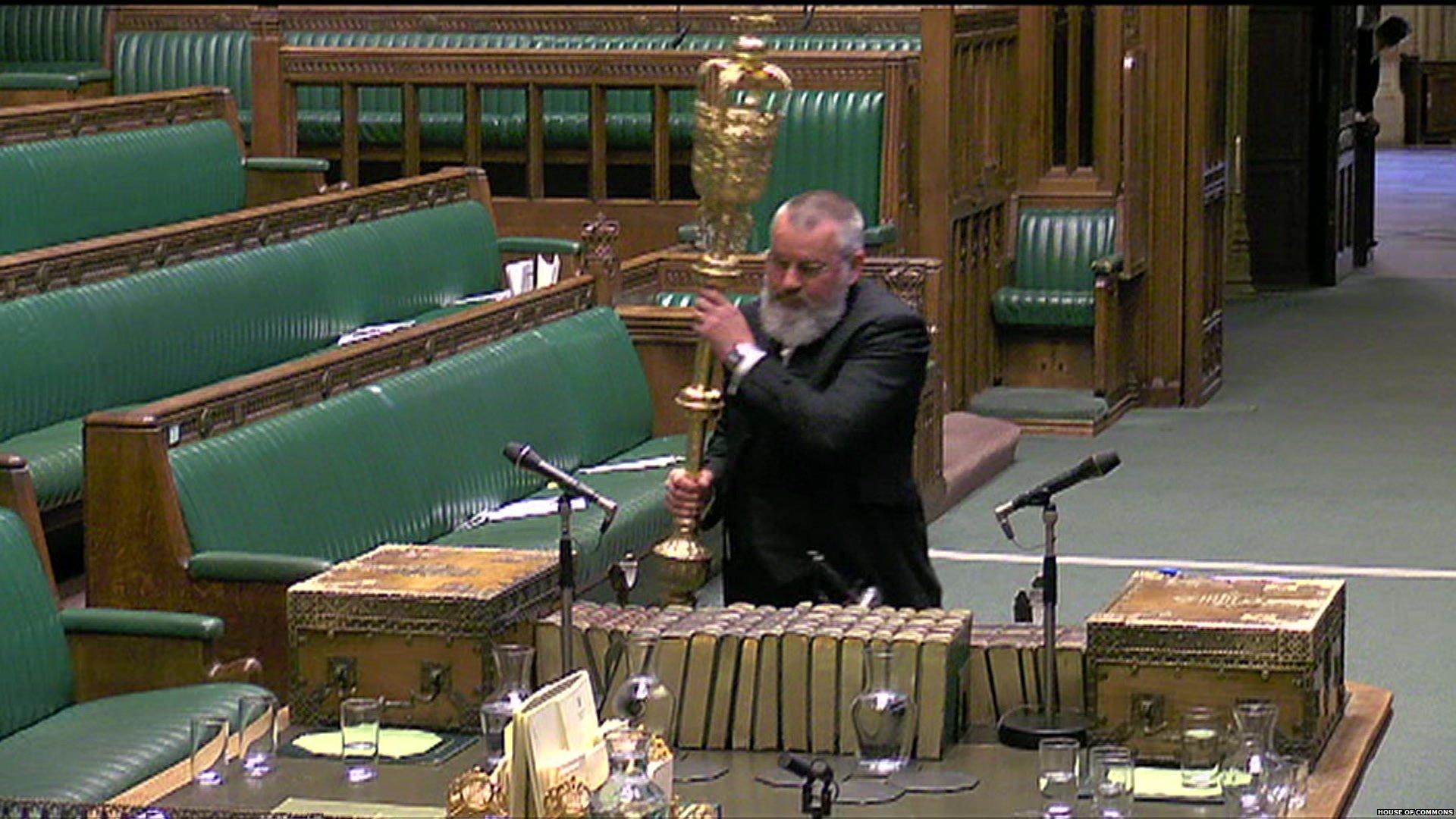 The Commons mace is taken away