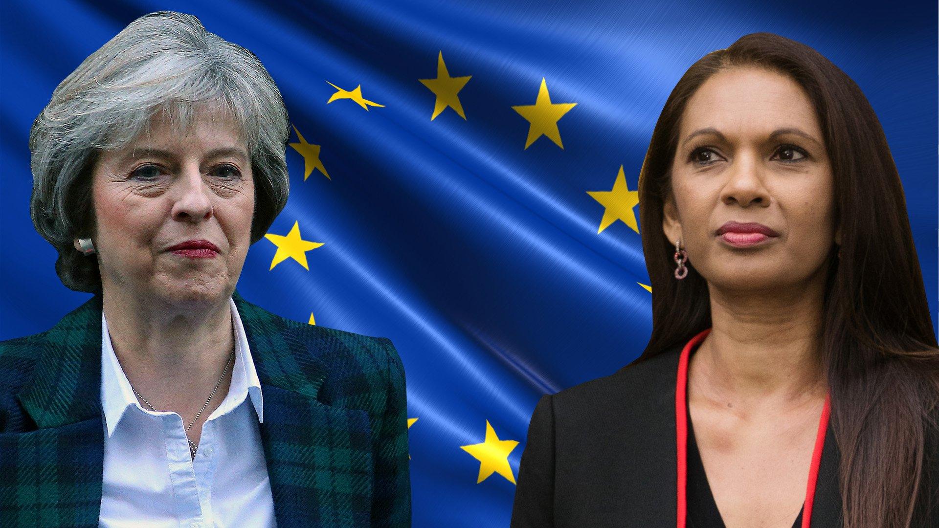 Theresa May and Gina Miller