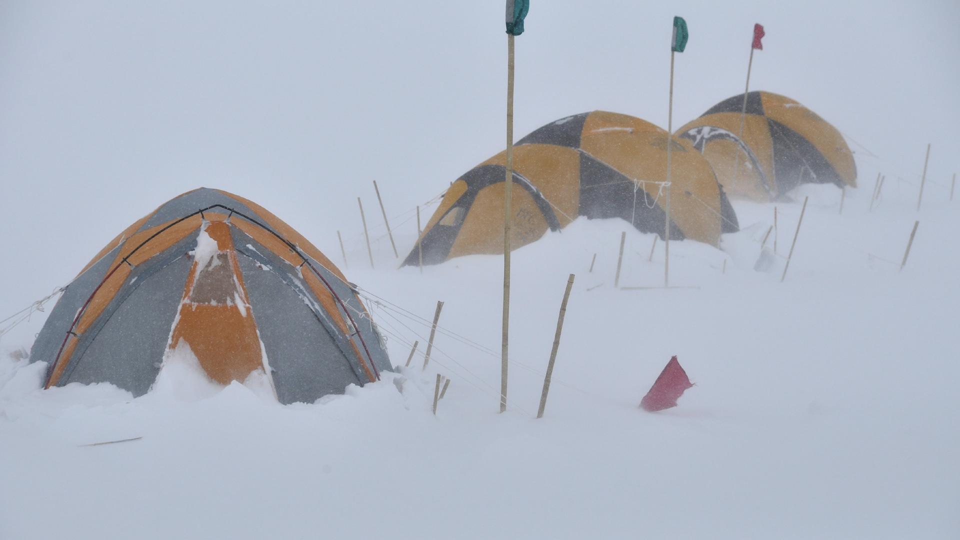 Tents in snow