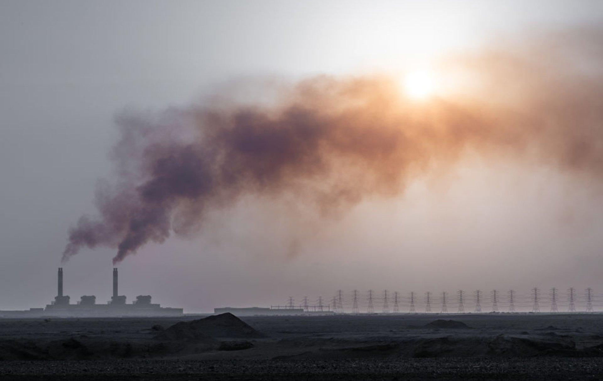 Smoke emitting from seawater desalination plant, Jizan Province, Saudi Arabia