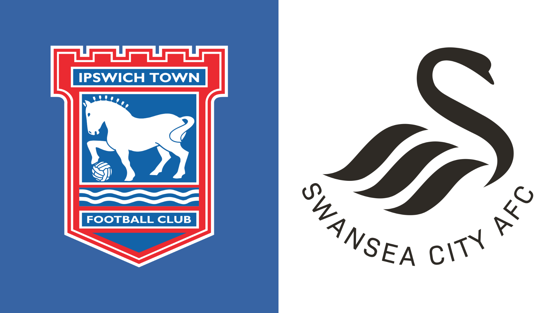 Ipswich Town and Swansea City club badges side by side