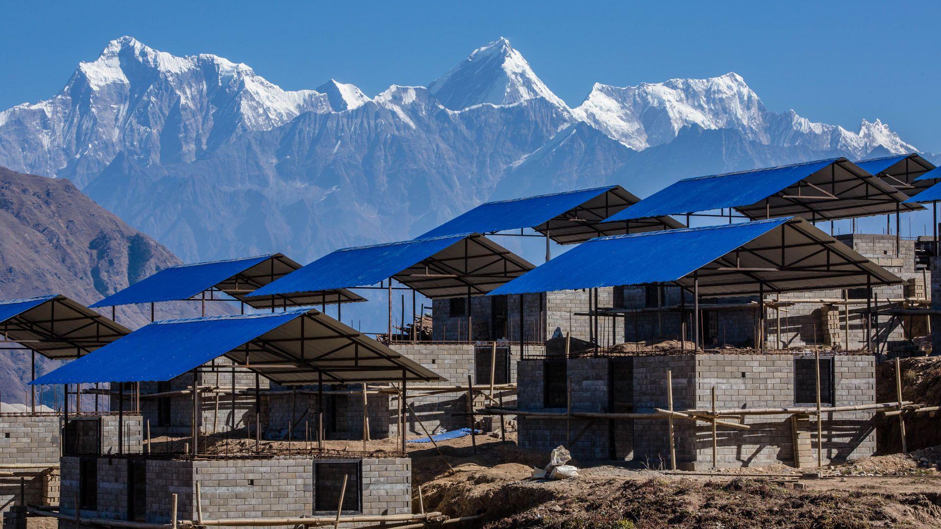 Houses being built in Nepal
