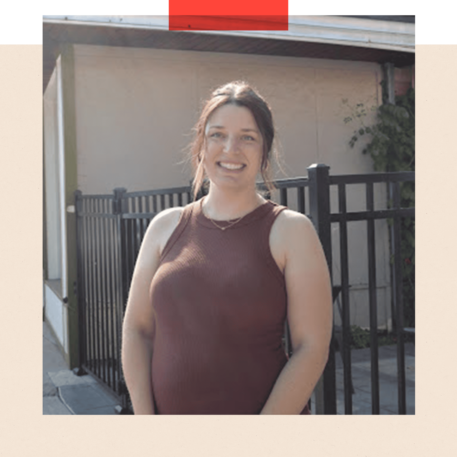 Robin Kepplinger, a woman with brown hair wearing a brown vest top