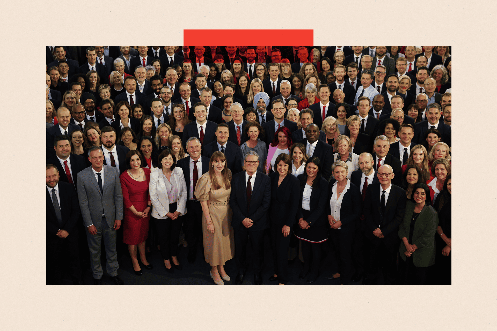 Sir Keir Starmer stands with Labour MPs