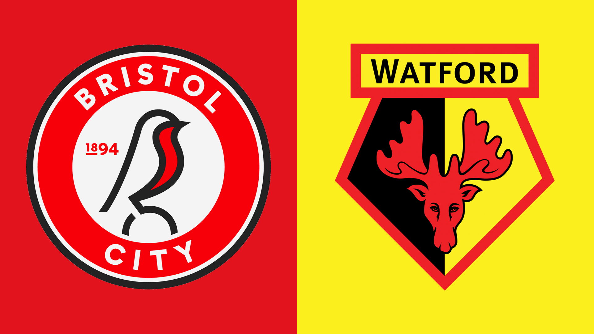 The Bristol City and Watford club badges side by side