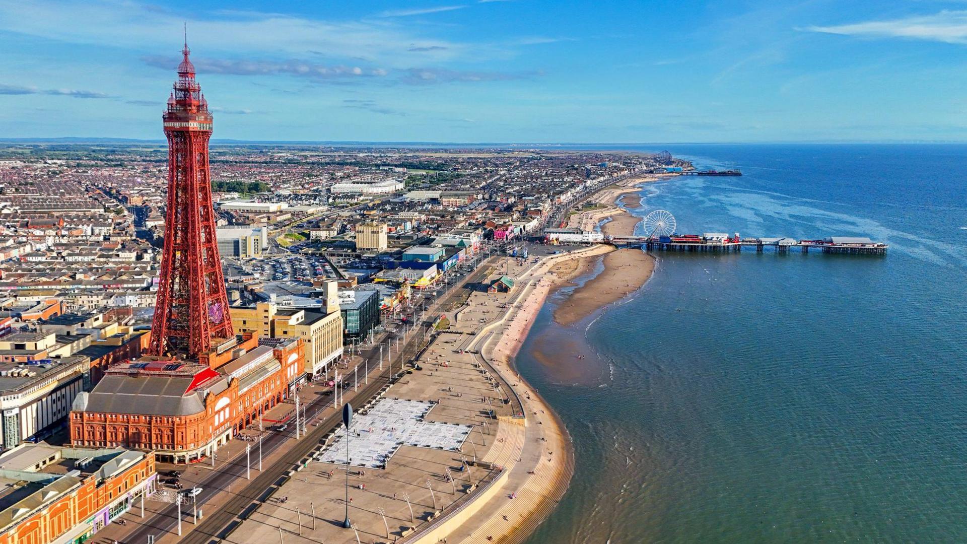 An aerial image of Blackpool.