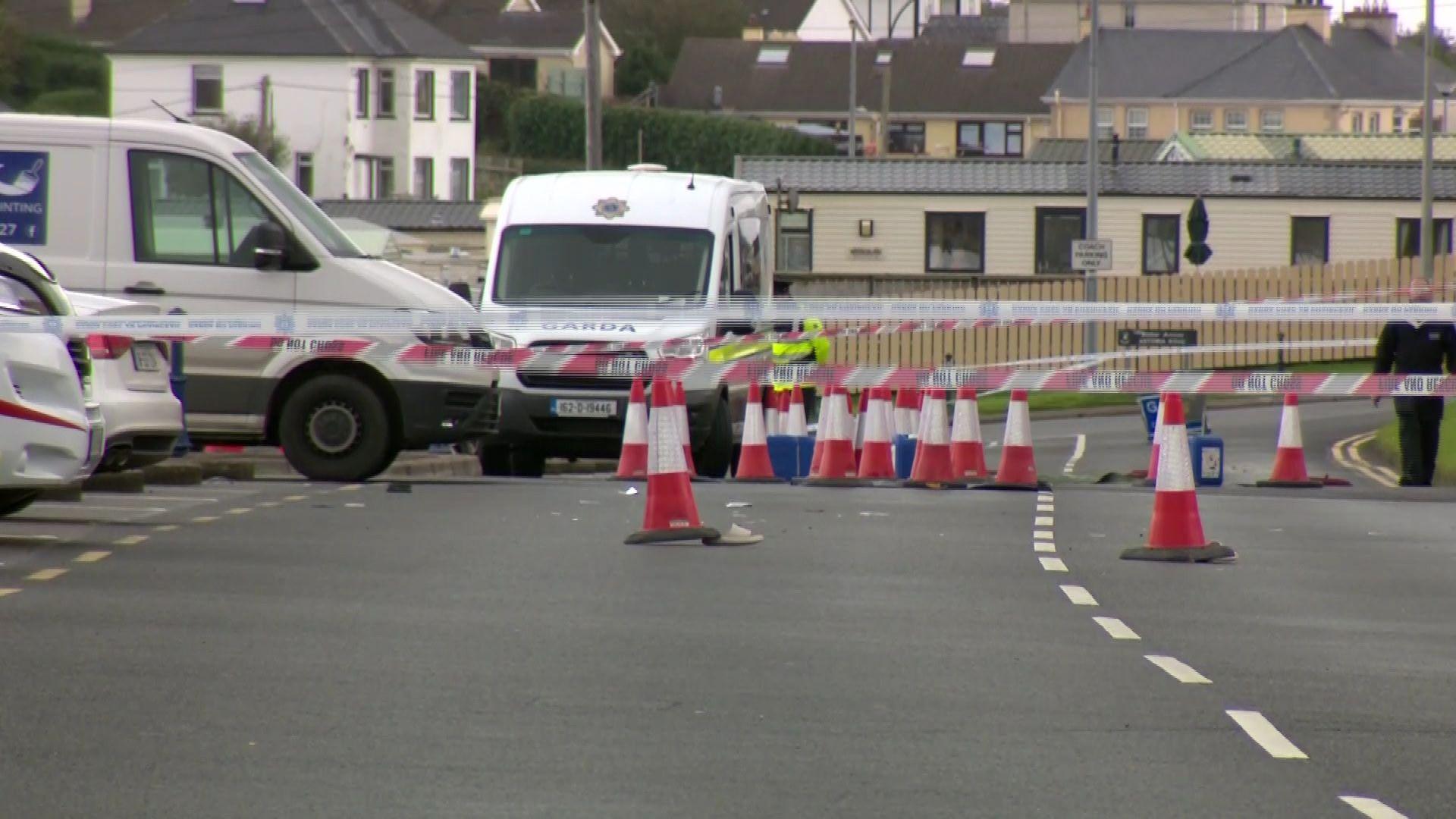 Police vehicles at the scene of the crash in Bundoran