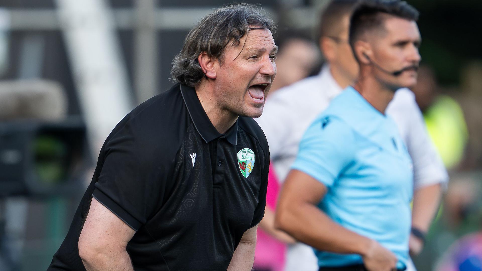 Craig Harrison shouts instructions from the touchline