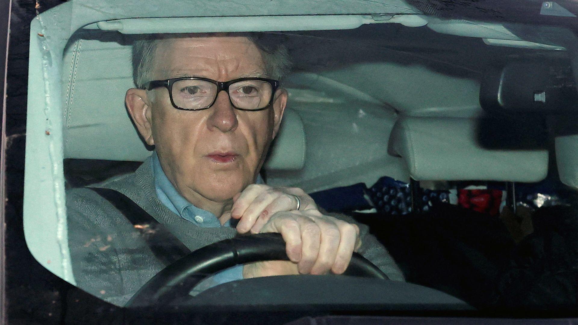 Former British ambassador to the US Peter Mandelson sits in a vehicle in London on 11 March 2026.