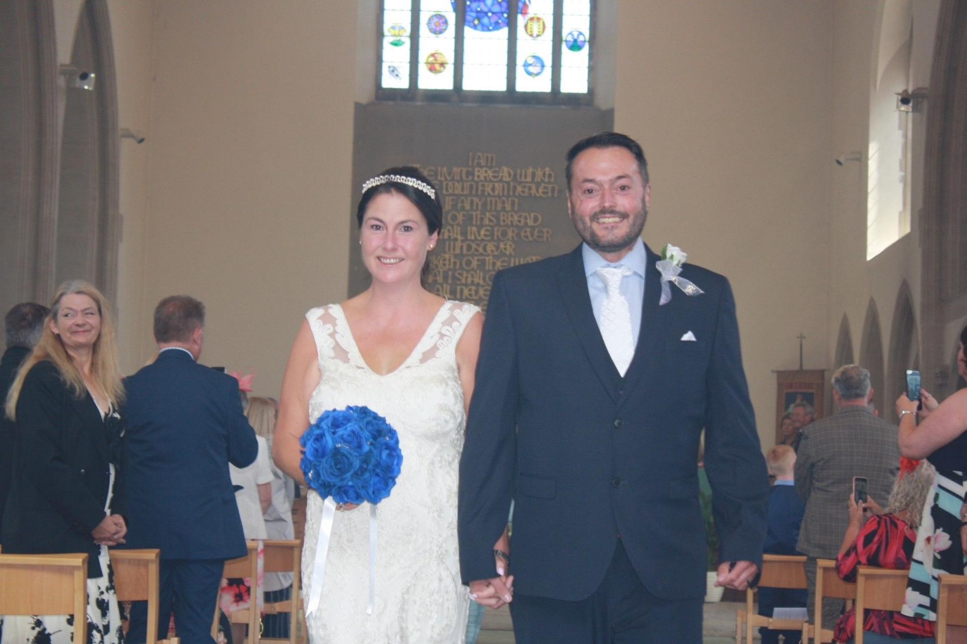 Anna and Zach on their wedding day