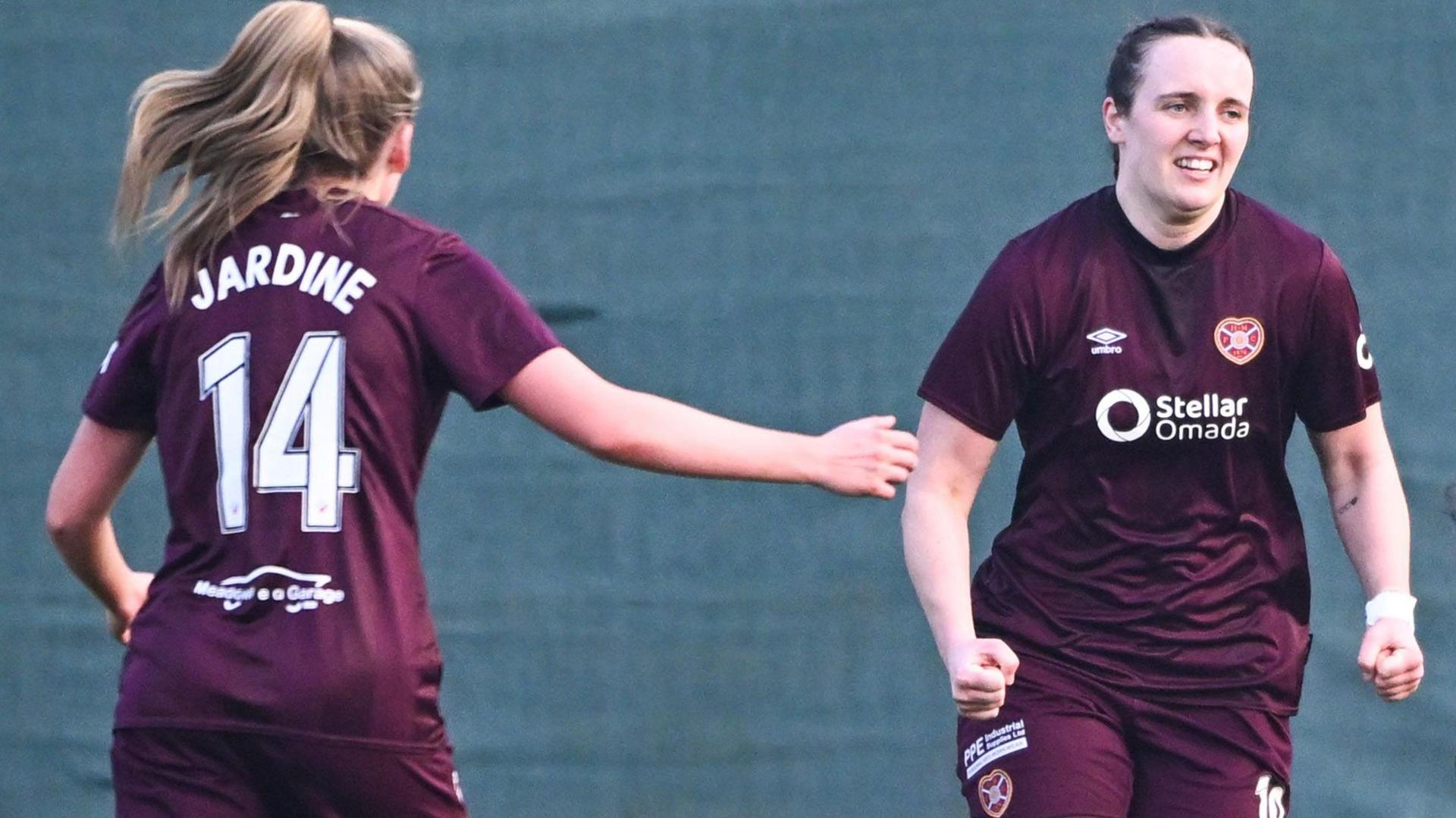 Bayley Hutchison scored a hat-trick as Hearts eased past Montrose