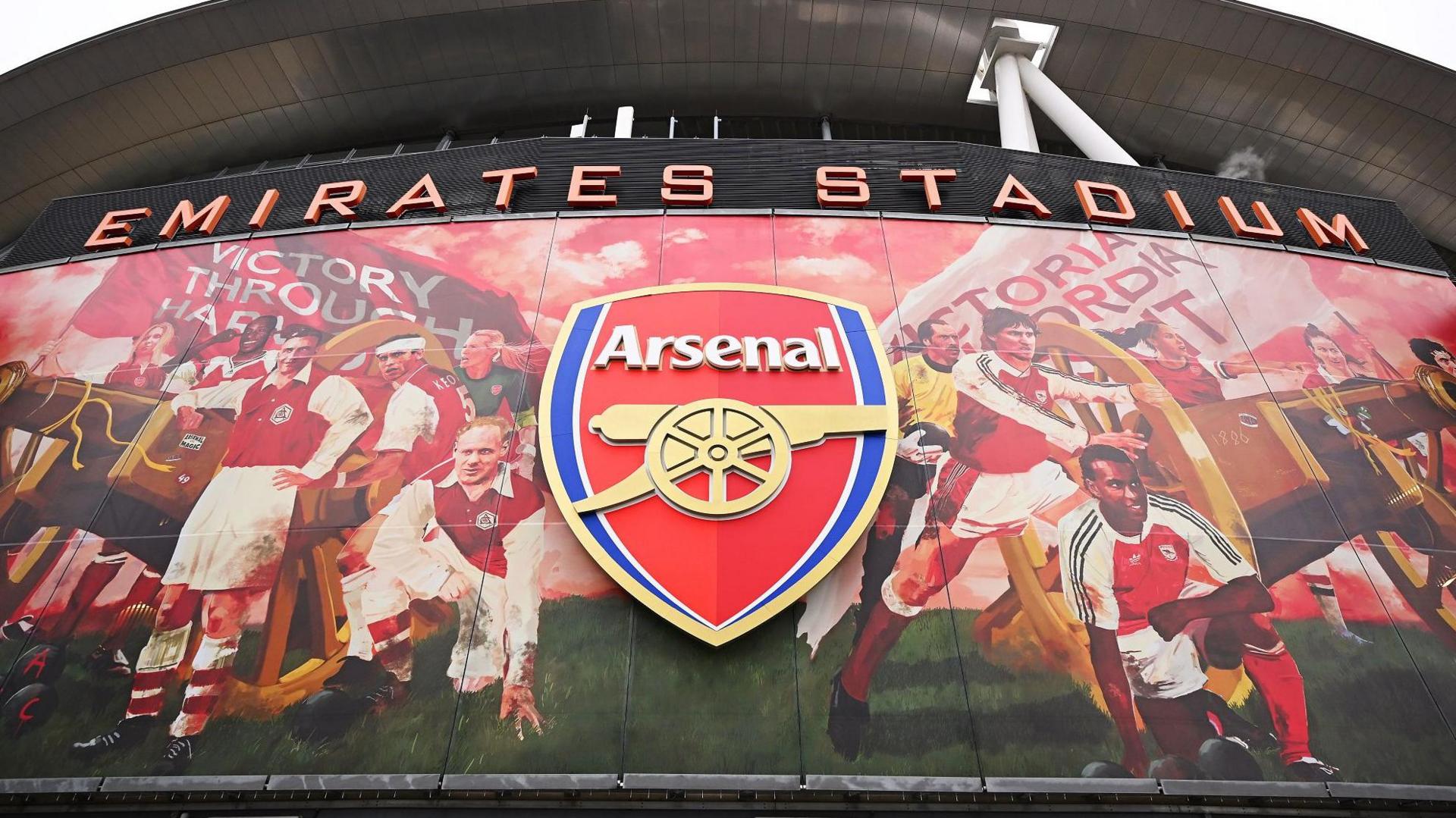 An outside view of Arsenal's Emirates Stadium