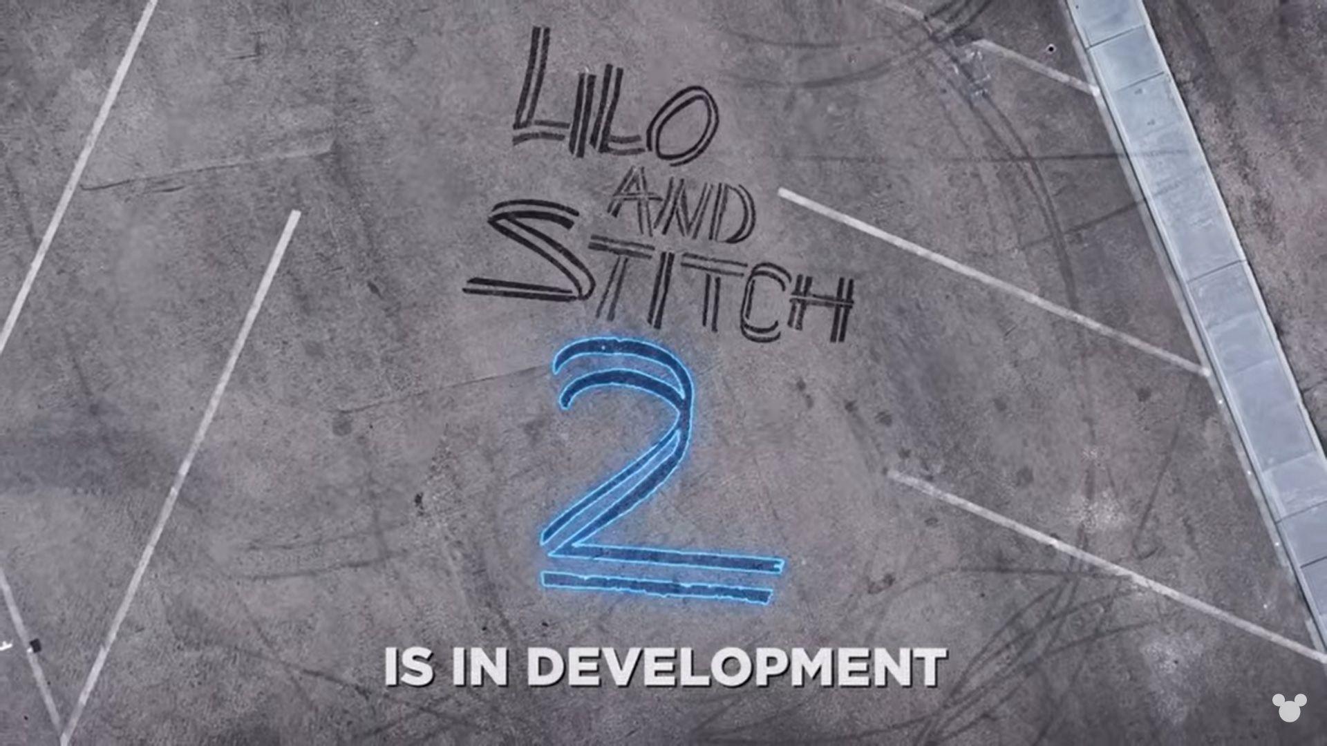 lilo and stitch 2 written in tyre tracks
