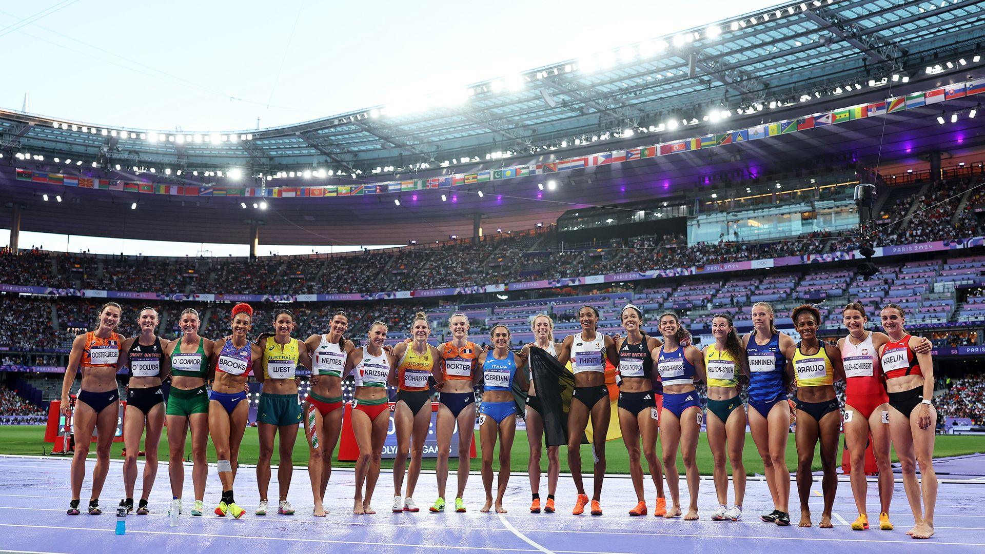 Kate O'Connor and the other athletes from the heptathlon