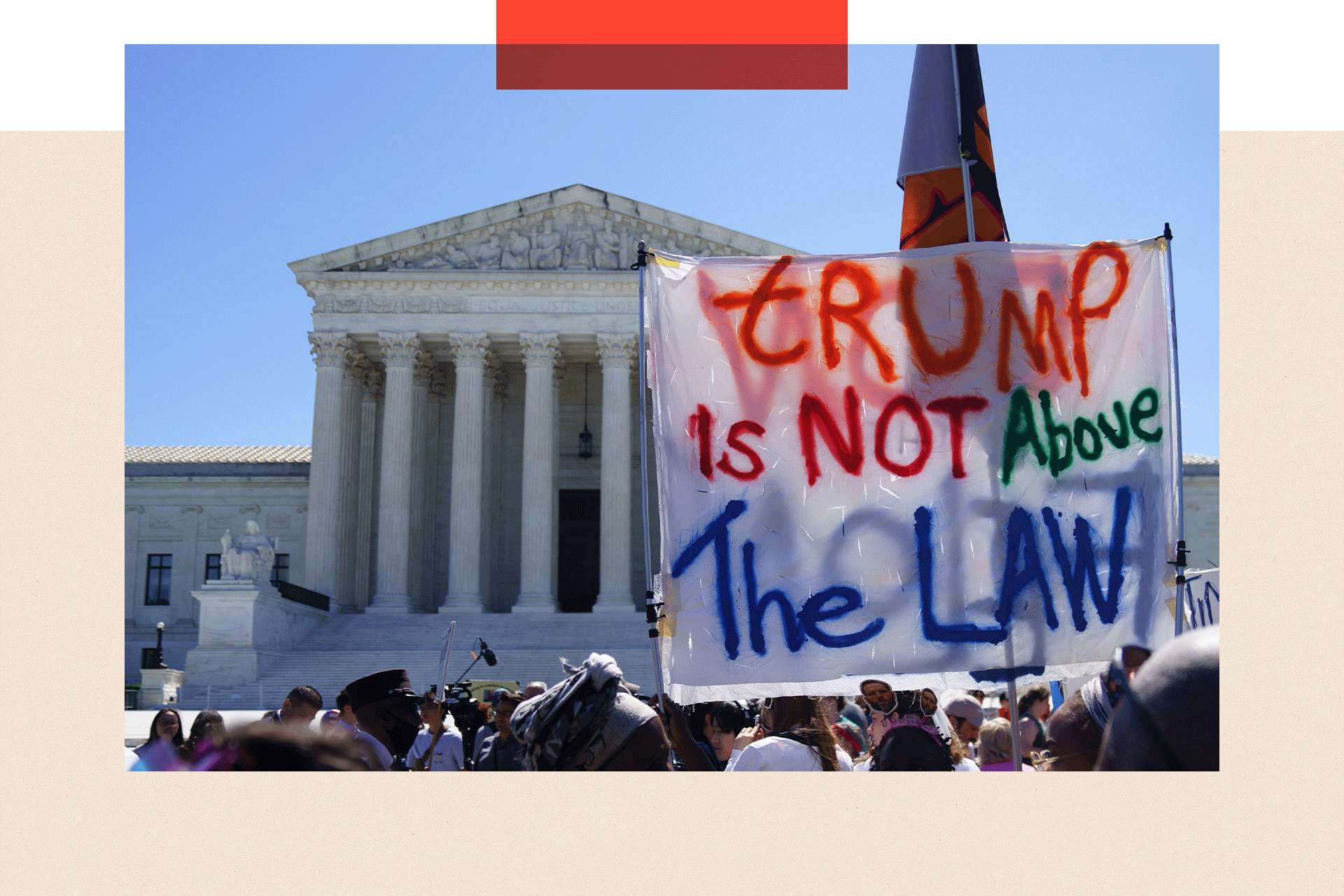Protesters gather outside the US Supreme Court, Washington DC on 1 July 2024.