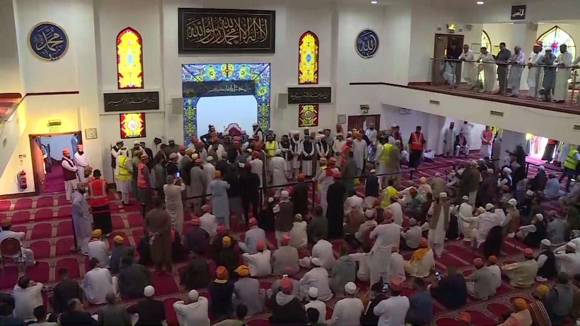 mourners at a mosque