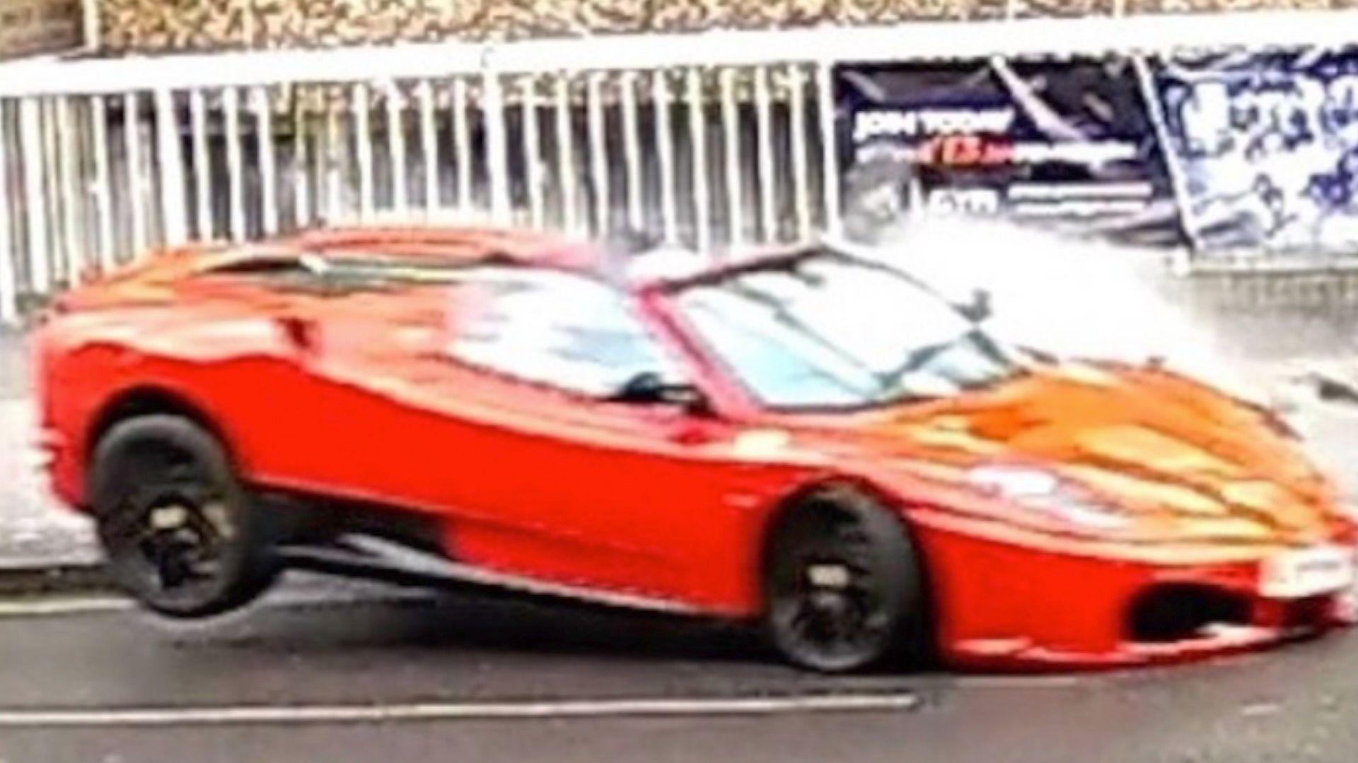 Ferrari crashes in Norwich city centre.