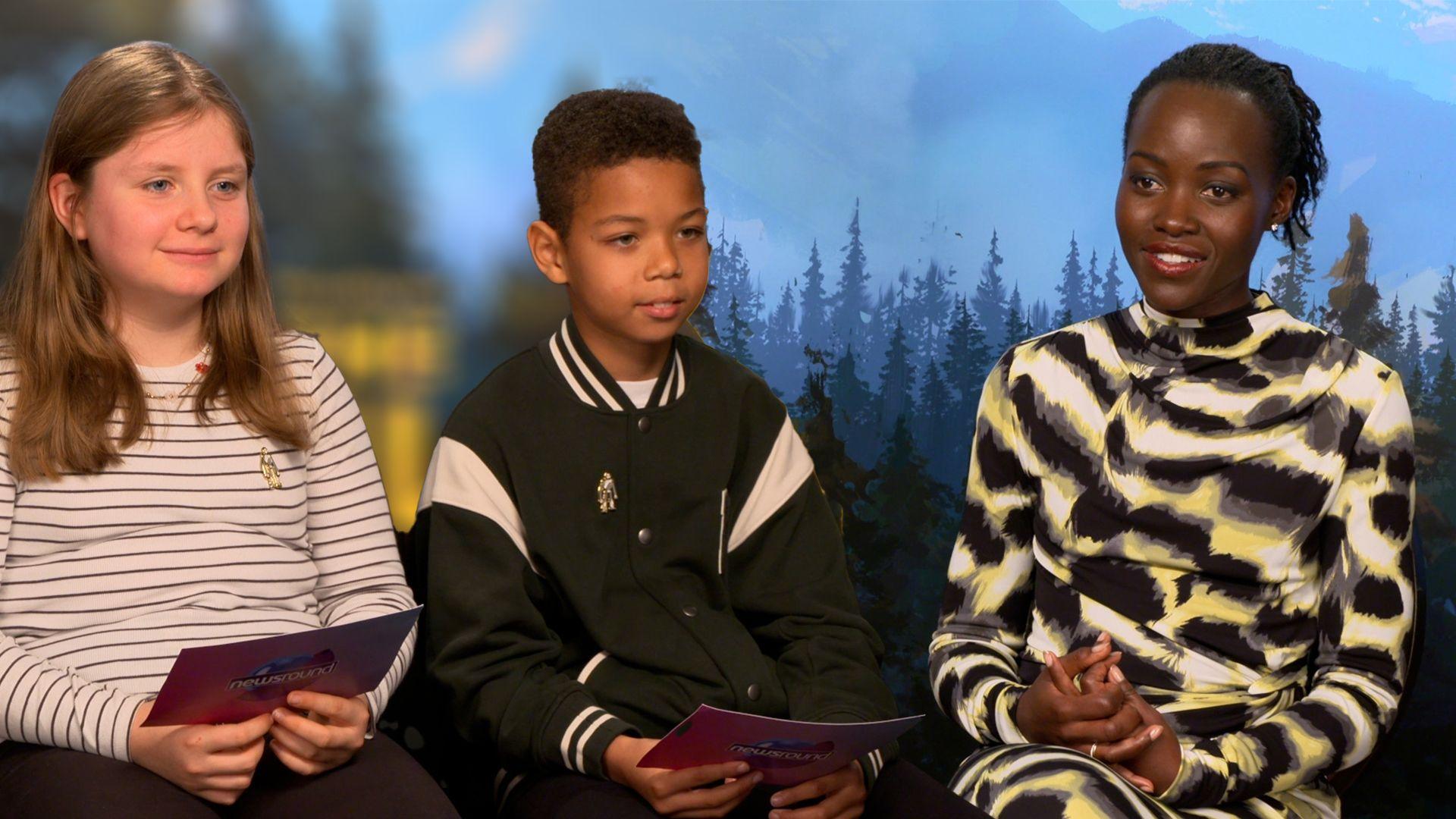 Newsround interviewers Mason and Lilliana talk to The Wild Robot star Lupita Nyong'o