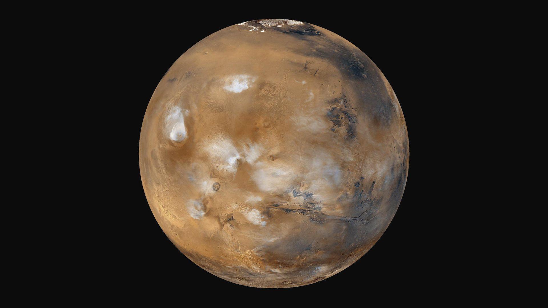 Planet Mars in space.