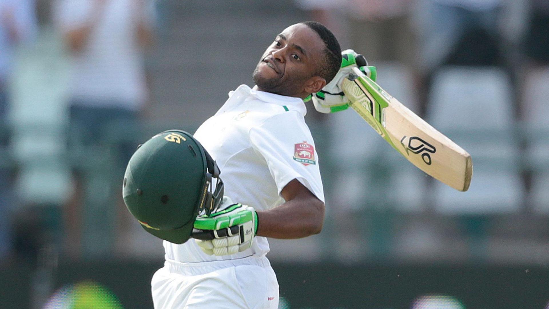 South Africa batter Temba Bavuma celebrates his maiden Test century against England at Newlands in 2016