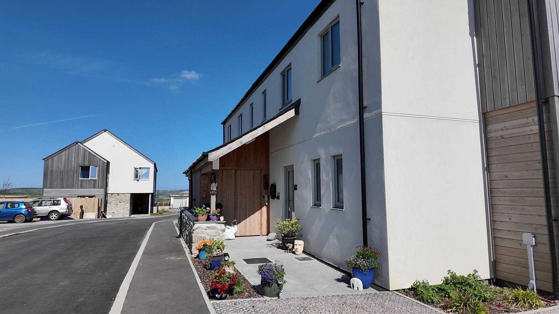 Picture of the affordable homes on the new site at Holywell Meadow at St Ann's Chapel