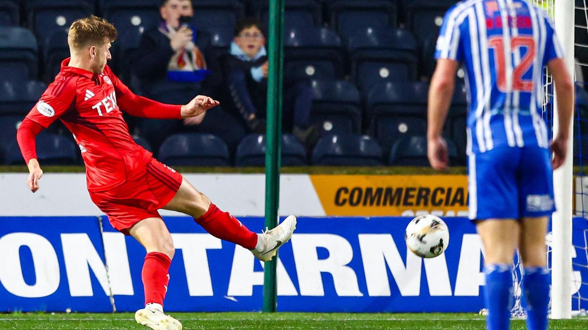 Stuart Armstrong scored the only goal of the game, and his first for Aberdeen, at Rugby Park