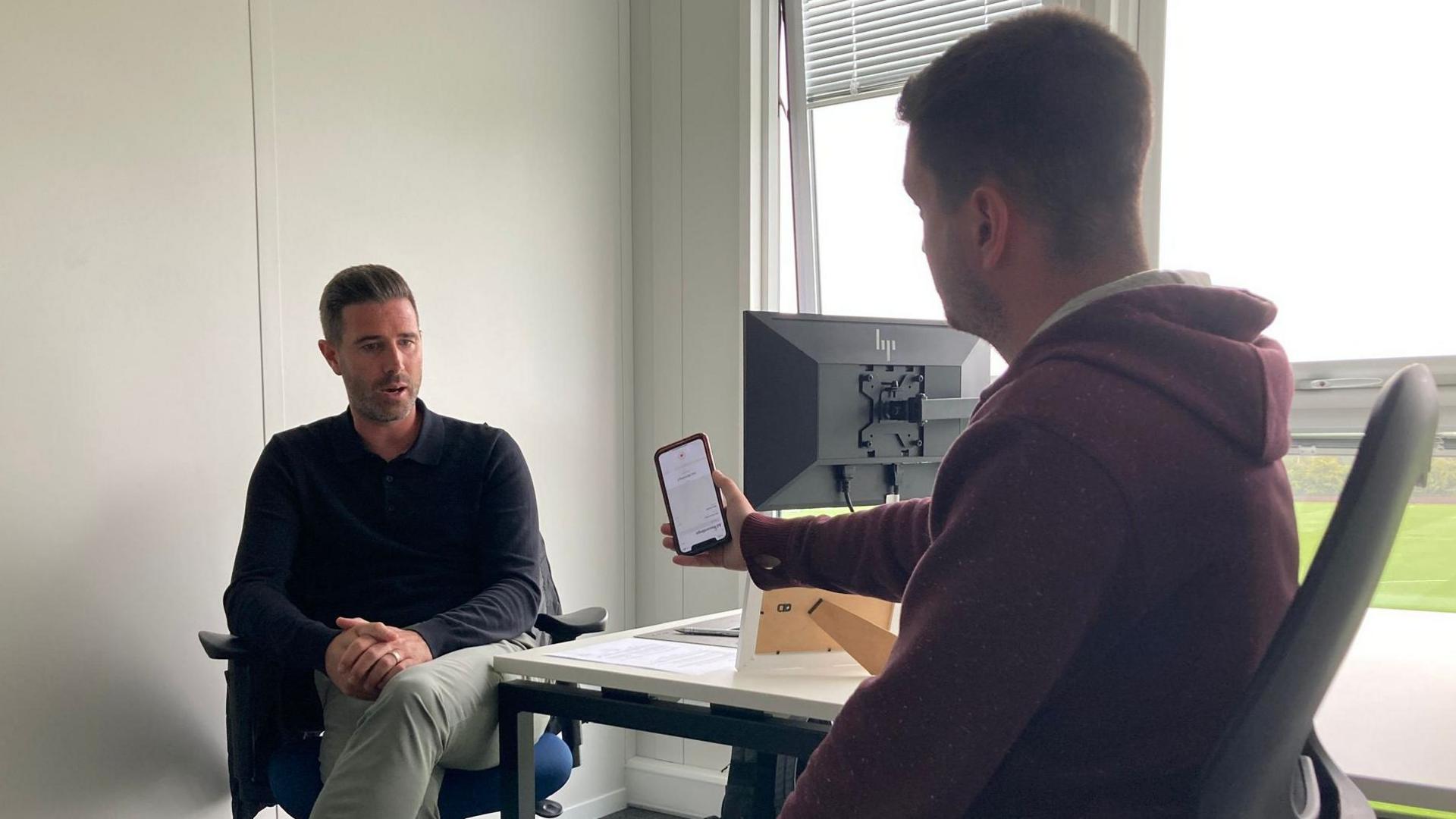 Dan Rice speaking to BBC 3CR's Dan Avery