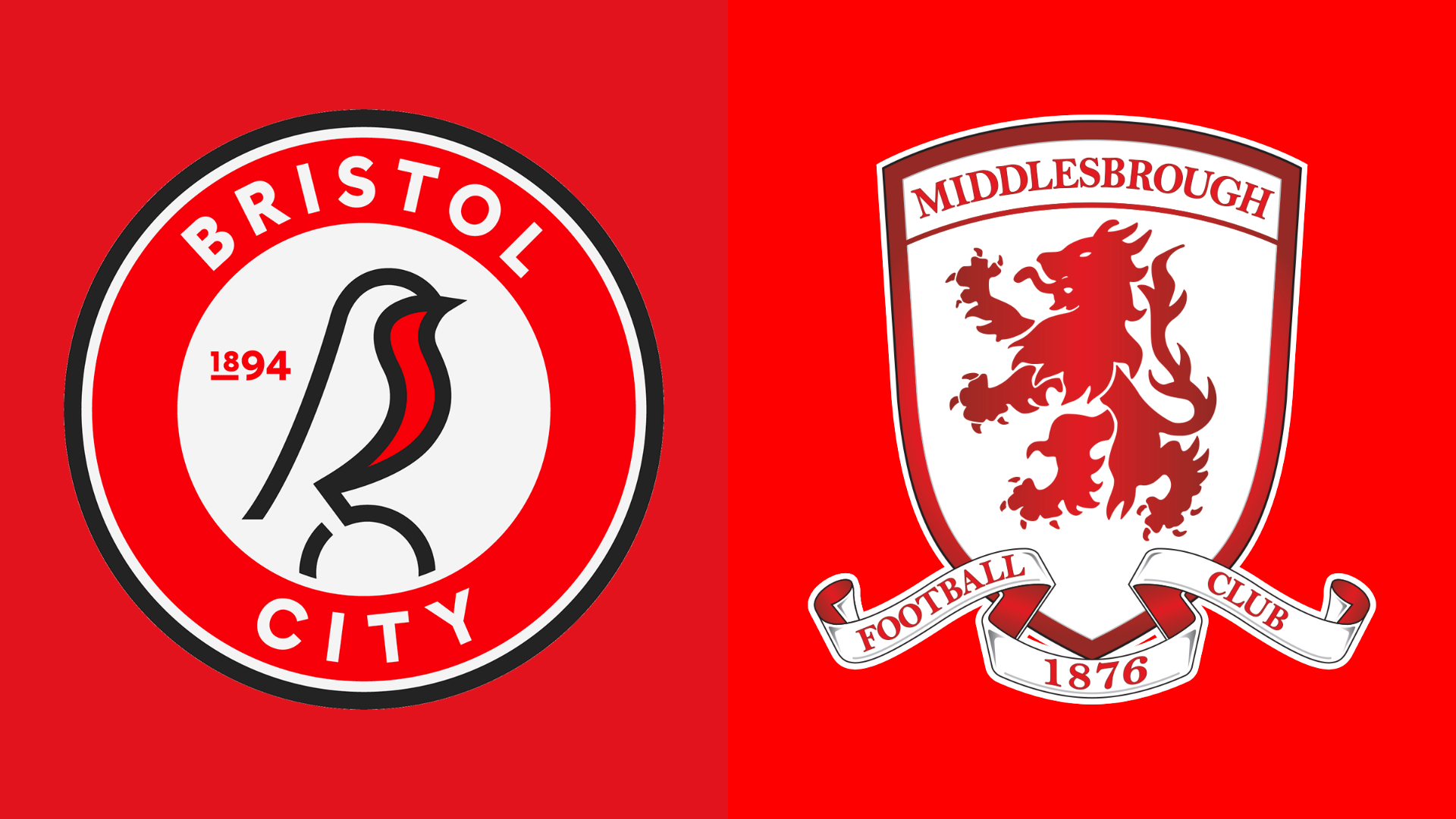 Bristol City and Middlesbrough club badges