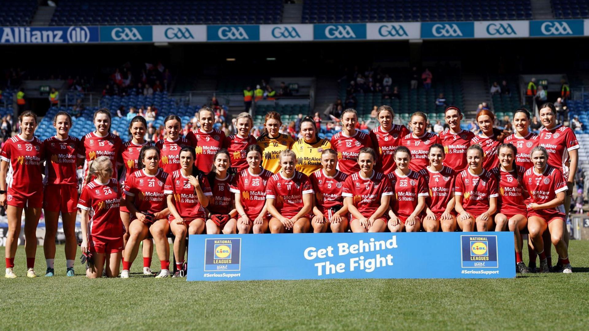 The Tyrone ladies side beaten by Kildare in the Division Two League Final in April 