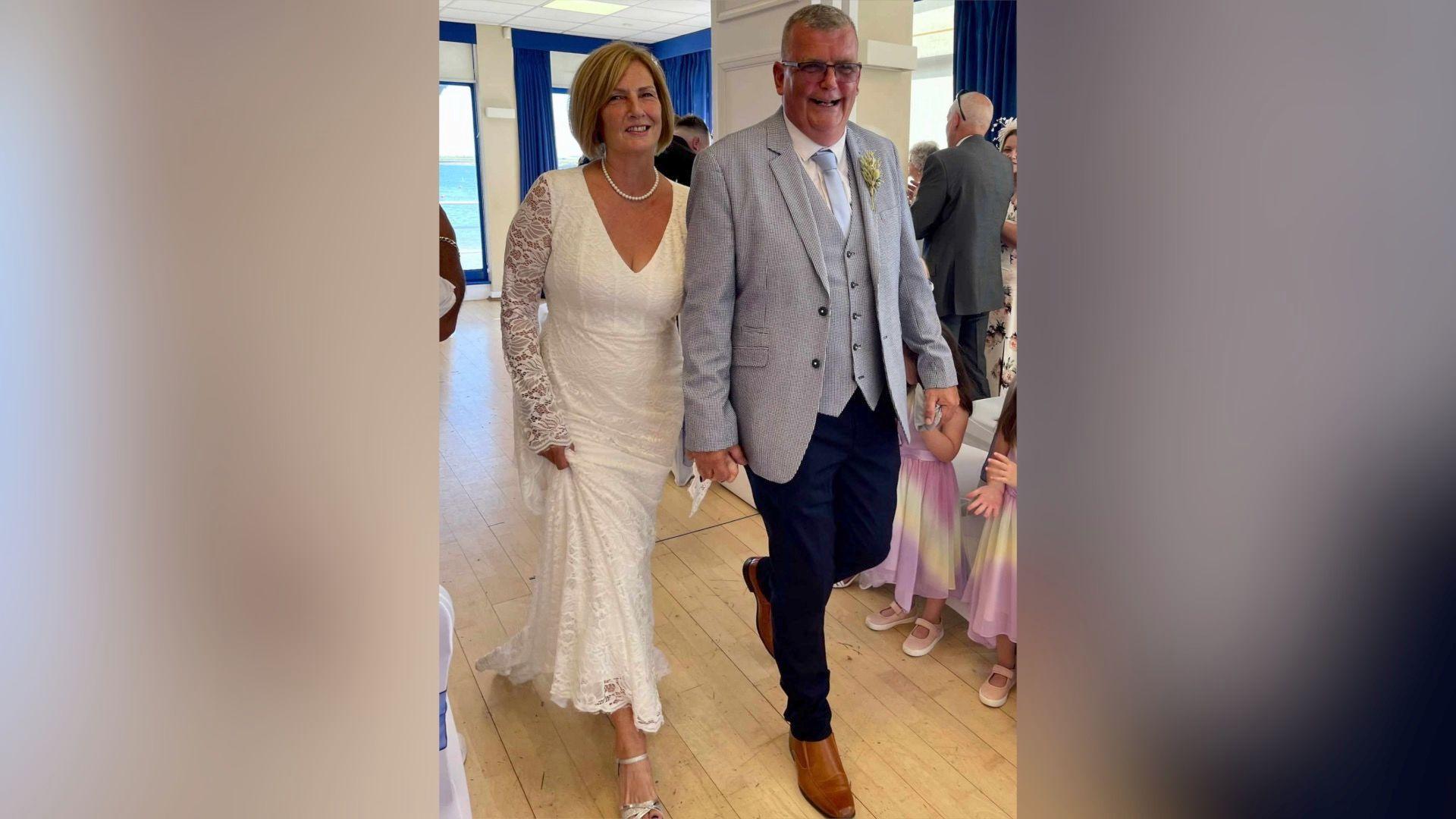 Hayley and Nigel Adcock on their wedding day