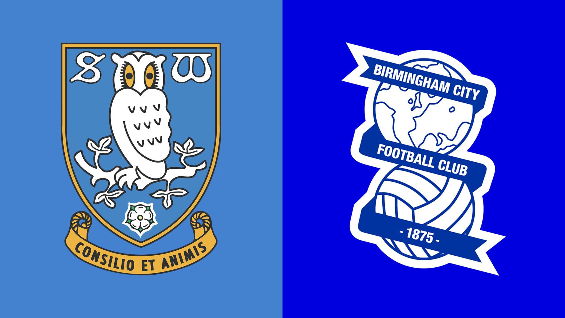 Side-by-side of Sheffield Wednesday and Birmingham City club badges