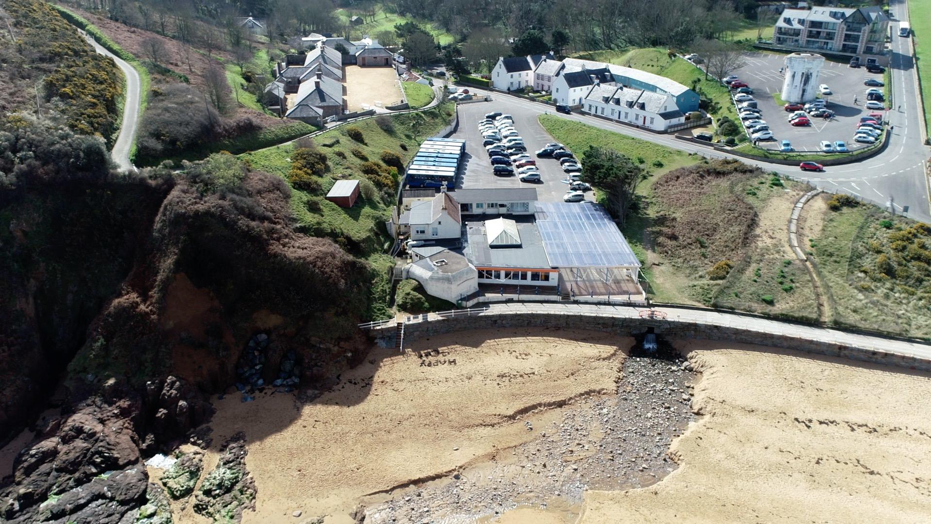 Drone photo of the site