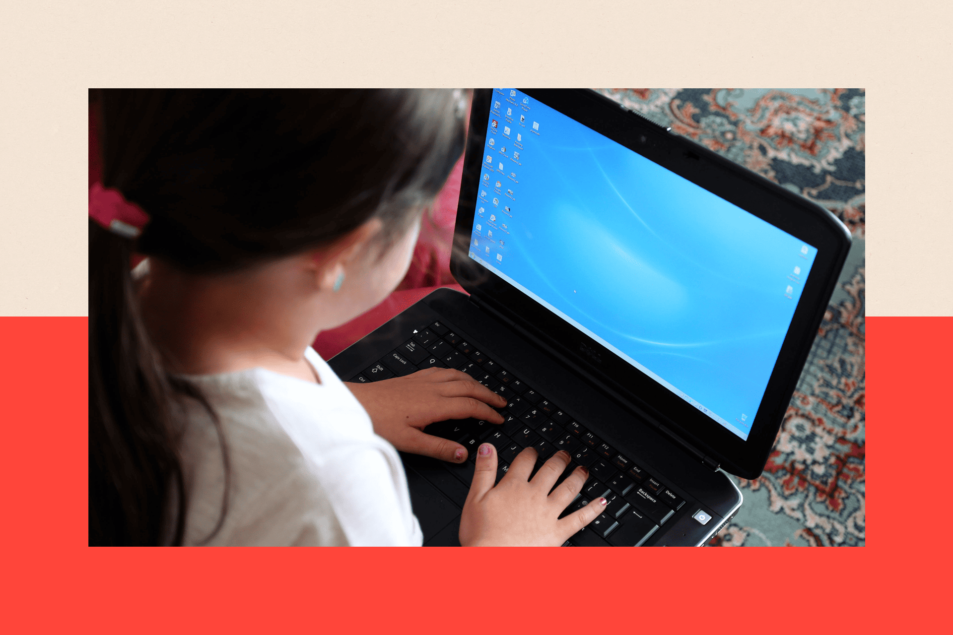 A child using a laptop