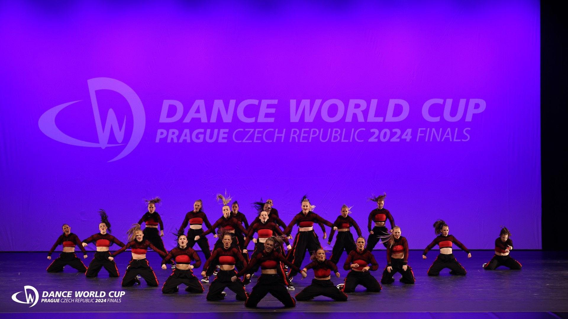 Freedom Performing Arts performing on stage at the Dance World Cup